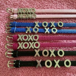 1-Random Leather Bracelet with XOXO Silver charms